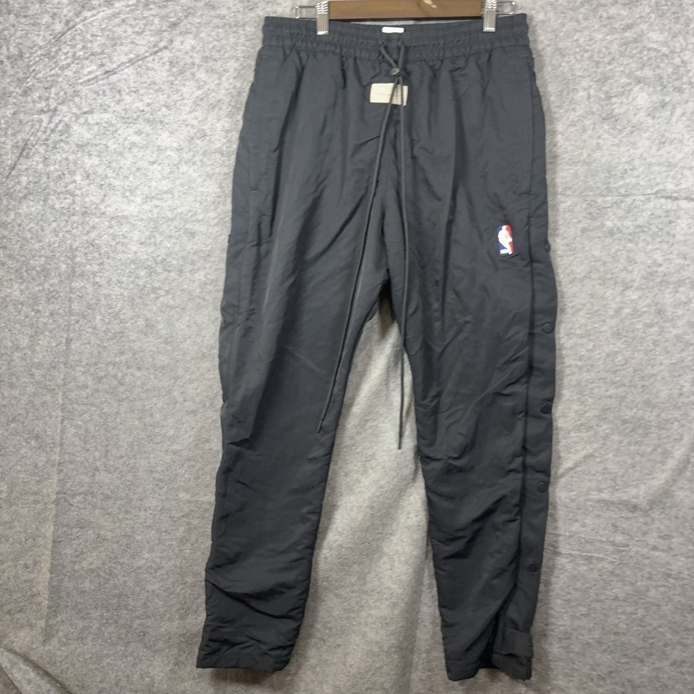 Nike x Fear of God Tear‎ Away Track Pants Mens Sz M Black Nylon NBA Lined